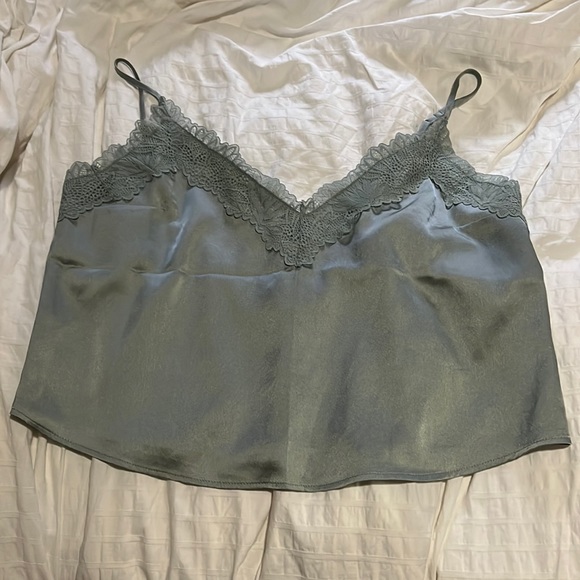 Abercrombie green lacy satin sleep tank - Picture 1 of 3